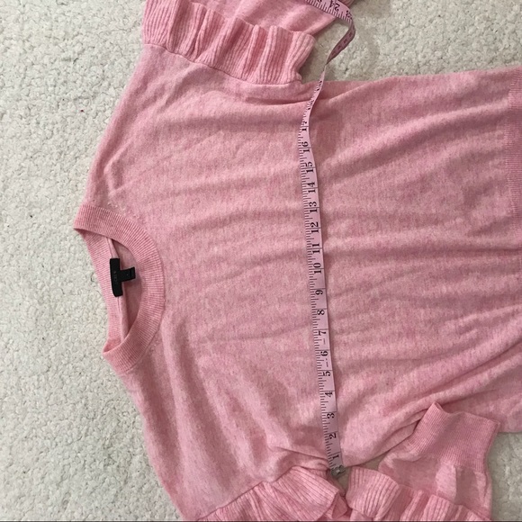 J crew Crewneck Sweater with ruffle sleeves Sz l - Picture 7 of 7